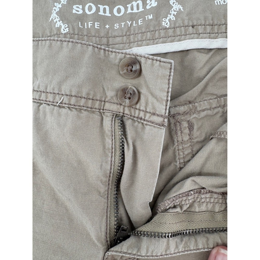 Lot of 2 Sonoma Life + Style Cargo Capri Pants Women Size 16 Khaki Tan Camping - Picture 12 of 15